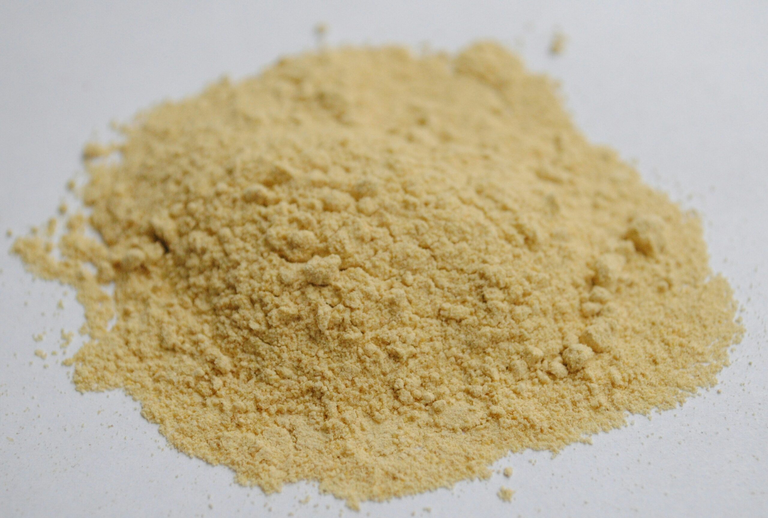 A bowl of bright yellow turmeric powder next to a jar labeled 'organic'.